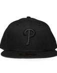 New Era Philadelphia Phillies 59Fifty Fitted - All Black / Grey UV