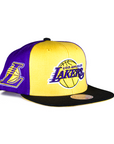 Mitchell & Ness Los Angeles Lakers Snapback - Yellow/Black/Purple Two Panel