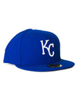 New Era Kansas City Royals 59Fifty Fitted - Blue/White top button