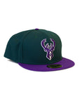 New Era Milwaukee Bucks 2Tone 59Fifty Fitted - Olive/Purple (No Patch)