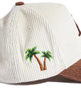 Reference Paradise LA corduroy trucker Snapback - Cream & Brown