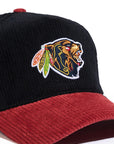 Reference Bearhawks Corduroy Snapback - 2-Tone Black/Red