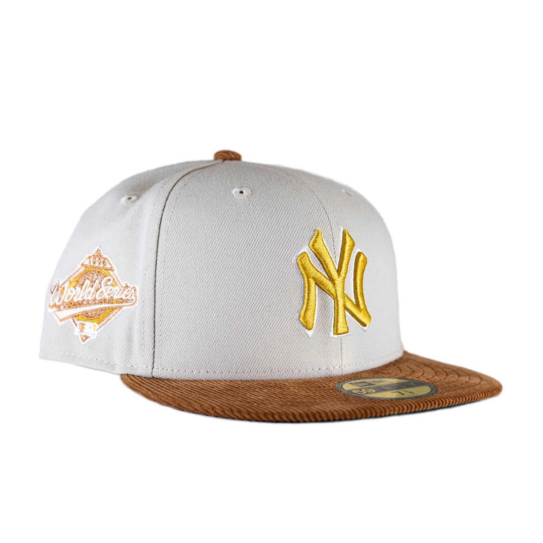 New Era New York Yankees 5950 Corduroy Visor  - Cream/Tan