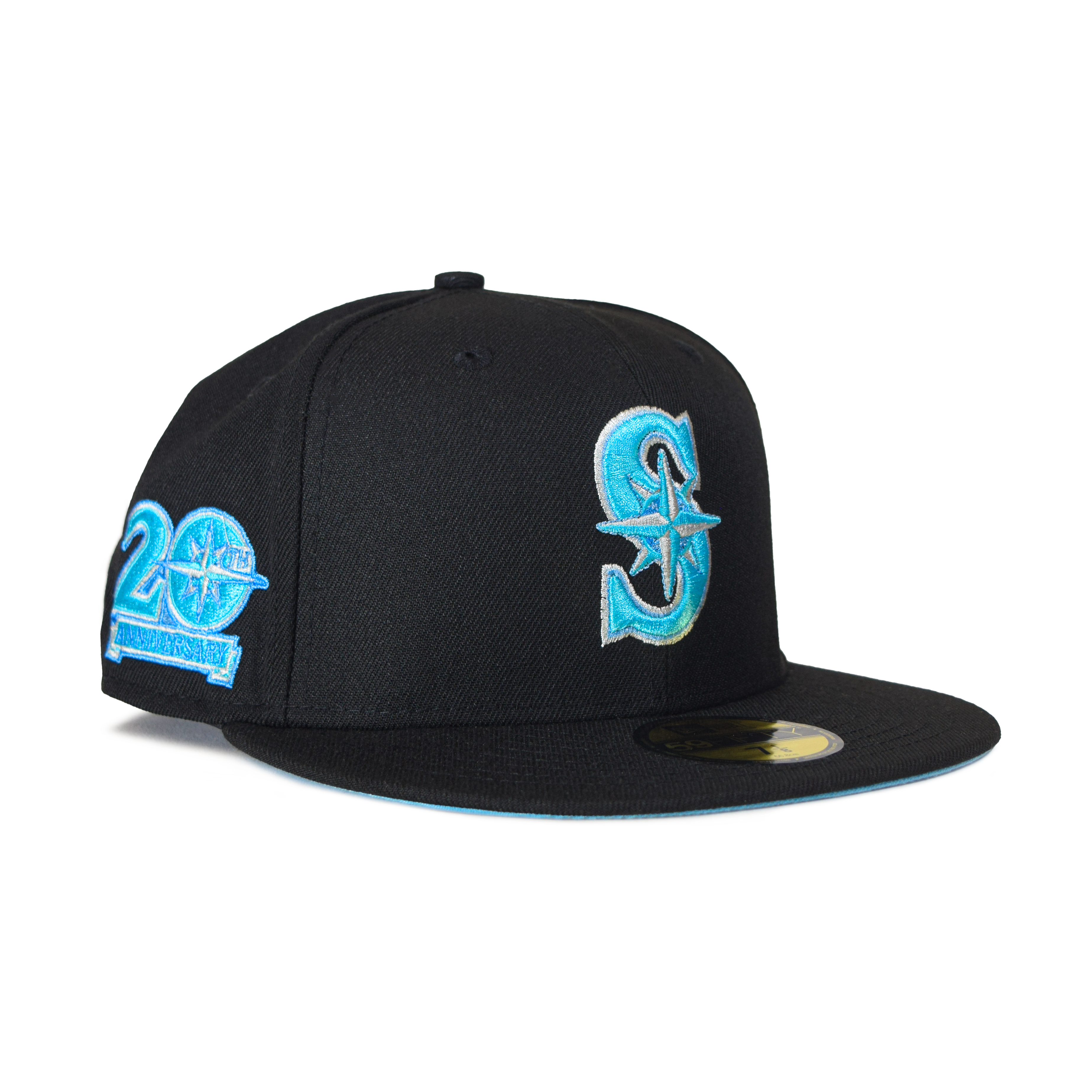 Seattle Mariners New Era Mariners Sky Blue And Pink Bottom 59FIFTY Fitted  Hat