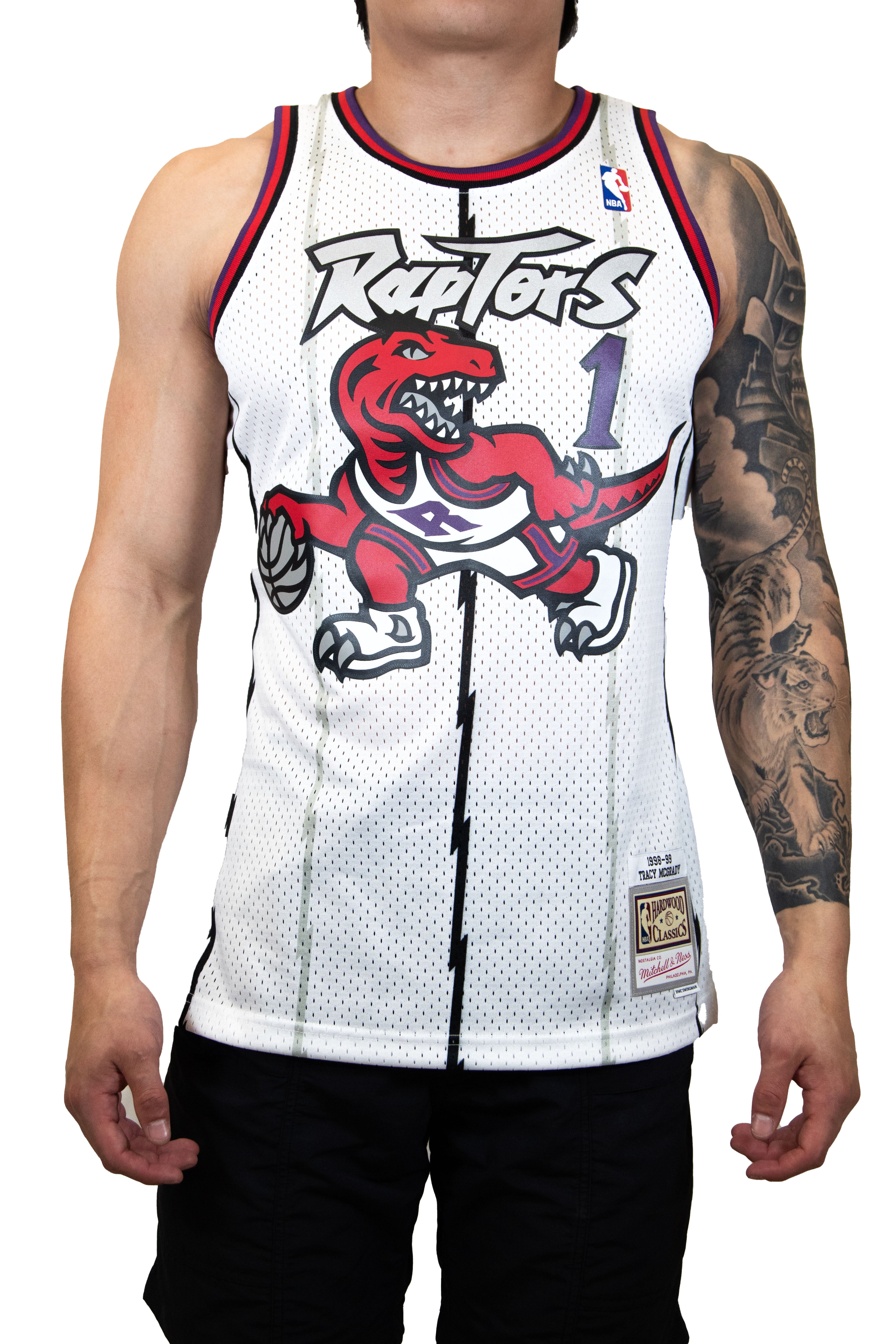 Mitchell & Ness Toronto Raptors #1 Tracy McGrady white Swingman Jersey