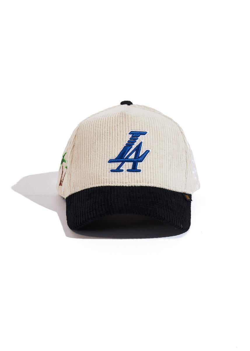 Reference Paradise LA Corduroy Snapback - Cream/Black/Blue