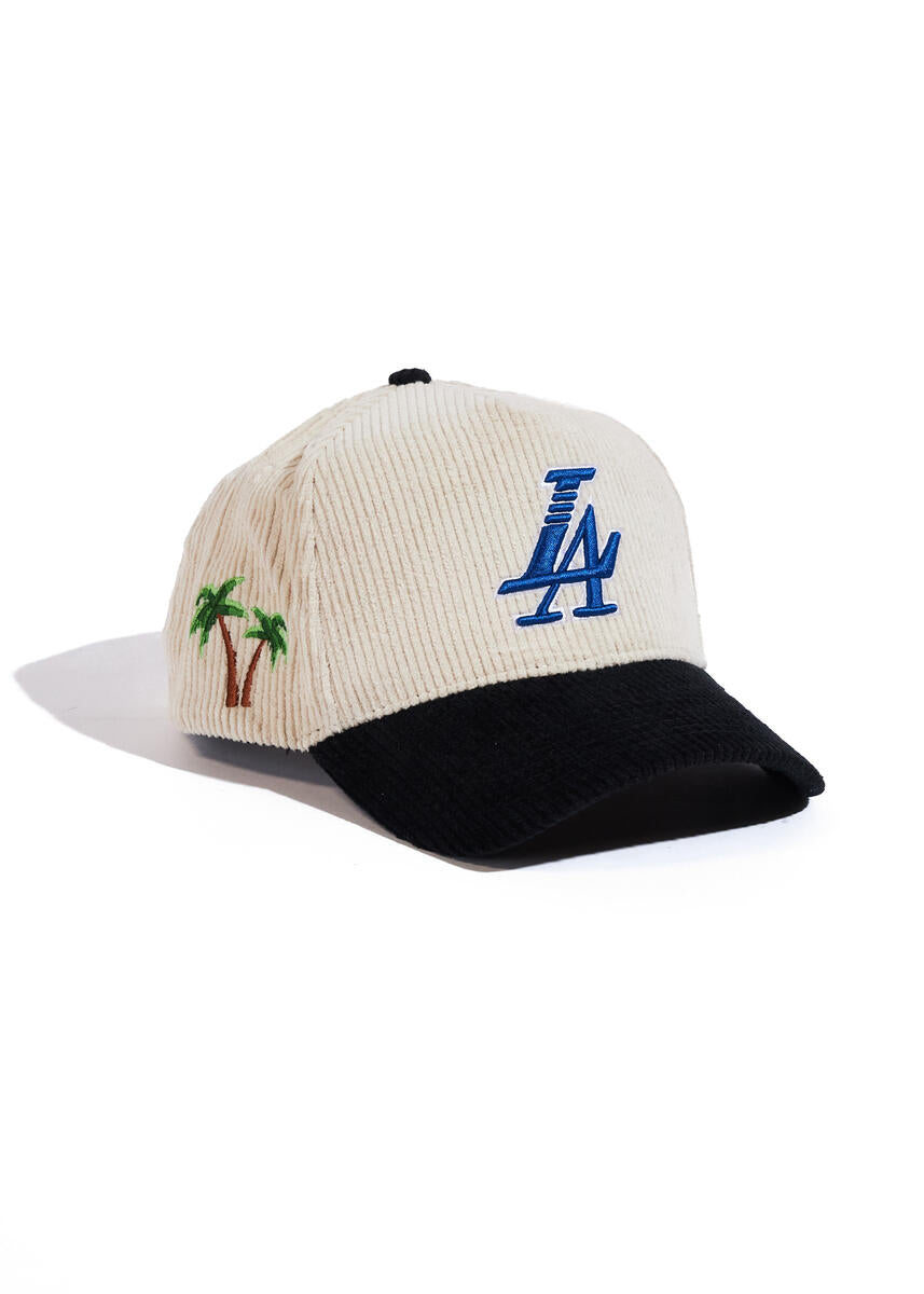 Reference Paradise LA Corduroy Snapback - Cream/Black/Blue