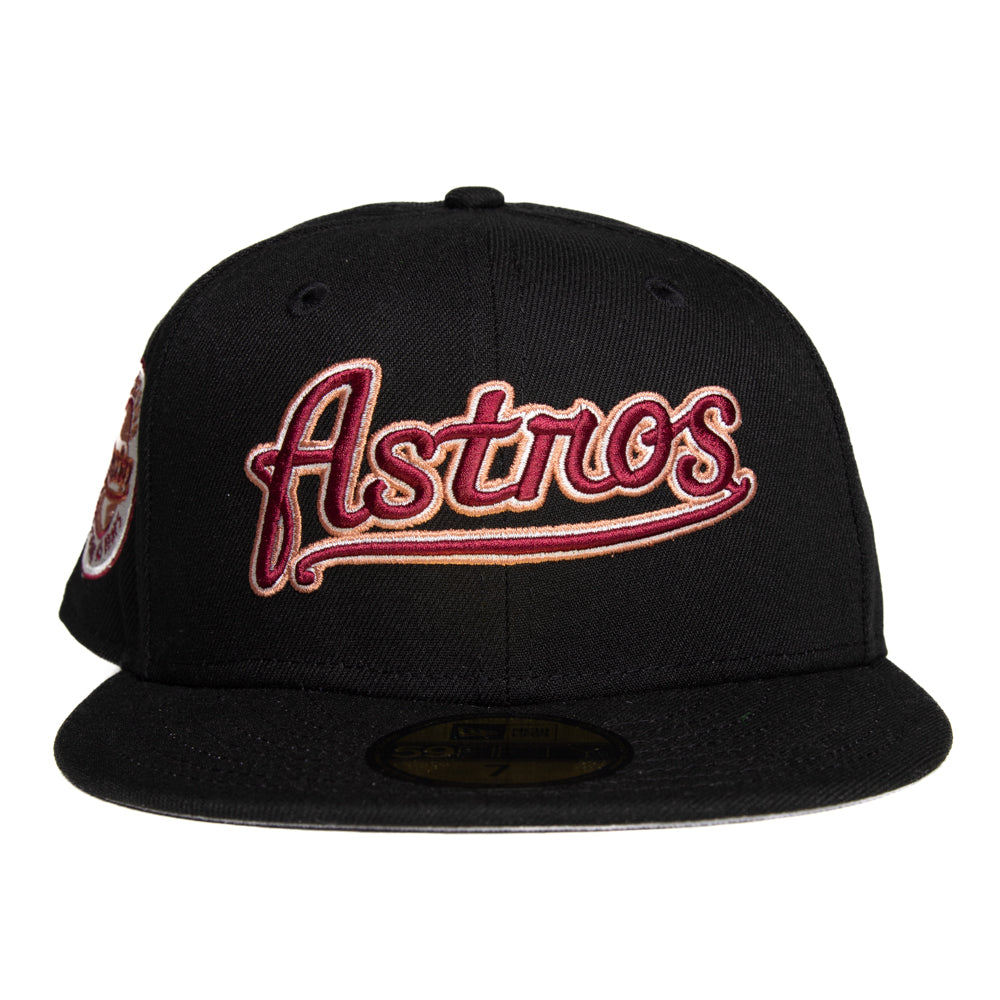 Casquette New Era 59Fifty Houston Astros Noir Sur Noir - Édition Limitée Spéciale - Taille Unique - Neuf Avec étiquettes