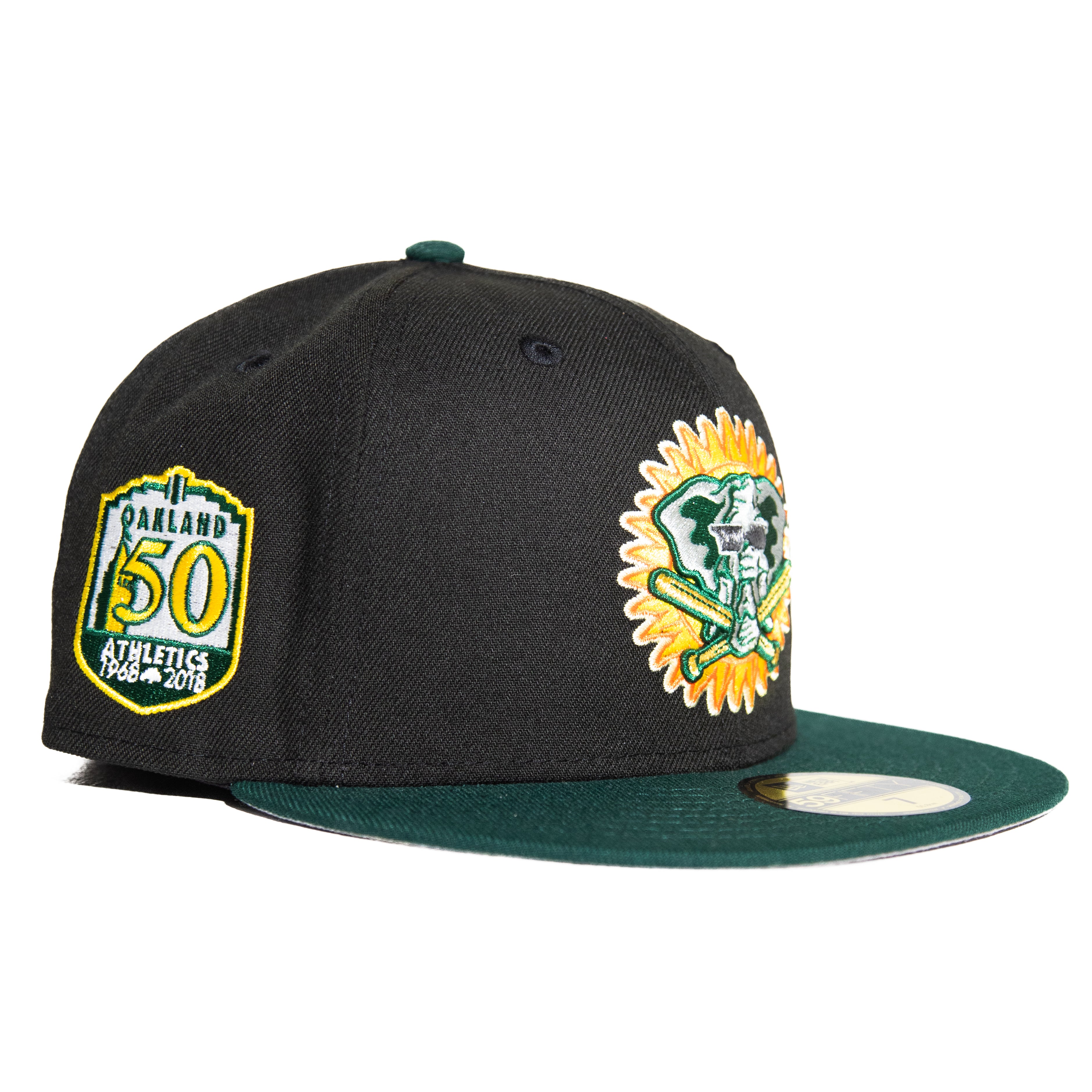 【海外限定】New Era 59FIFTY Oakland Athletics Black/Green New Era 59Fifty Oakland Athletics Logo Patch Script Hat
