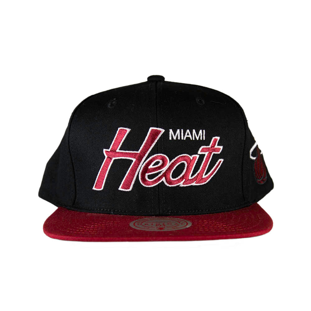 Mitchell & Ness Miami Heat Script 2Tone Snapback - Black/Red