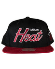 Mitchell & Ness Miami Heat Script 2Tone Snapback - Black/Red