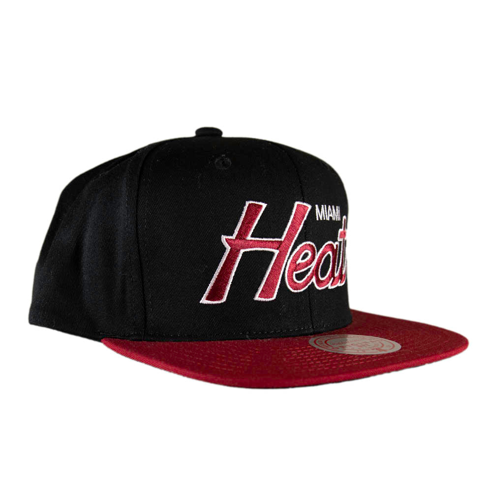 Mitchell & Ness Miami Heat Script 2Tone Snapback - Black/Red