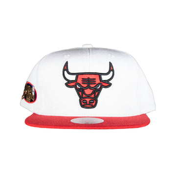 Mitchell & Ness 2Tone Chicago Bulls Snapback - White/Red 1998 Finals patch