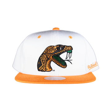 Mitchell & Ness Florida A&M Rattlers Snapback - White/Orange