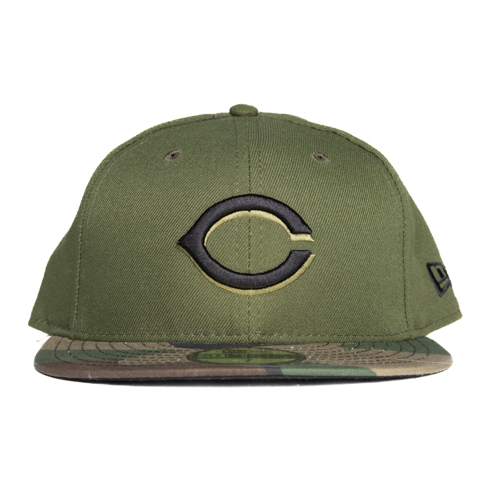 New Era Cincinnati Reds 2Tone 59Fifty Fitted - Olive Green/Camo