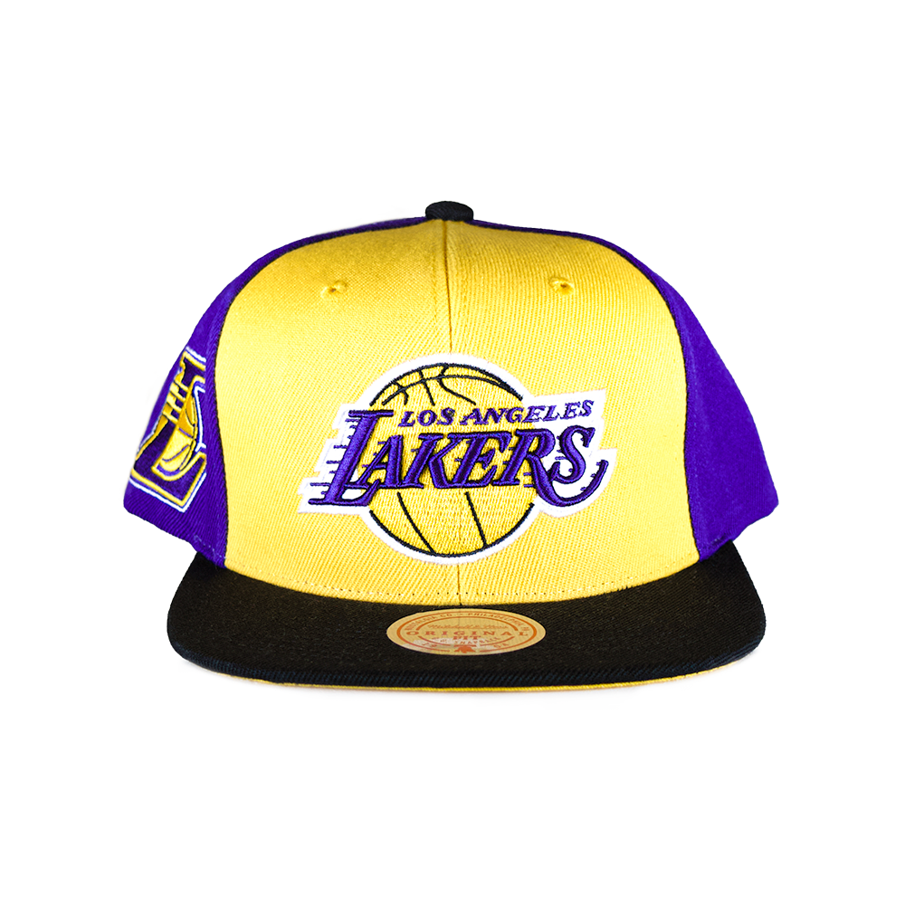 Mitchell & Ness Los Angeles Lakers Snapback - Yellow/Black/Purple Two Panel