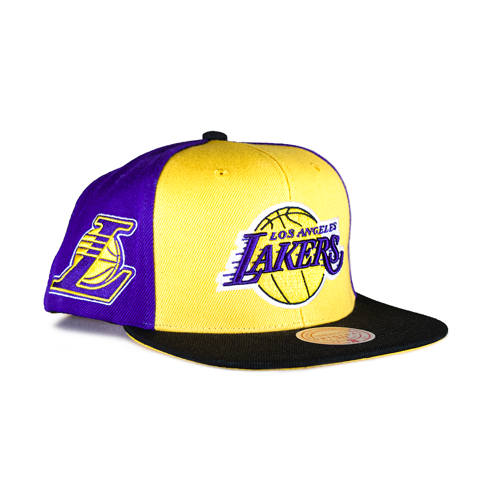 Mitchell & Ness Los Angeles Lakers Snapback - Yellow/Black/Purple Two Panel