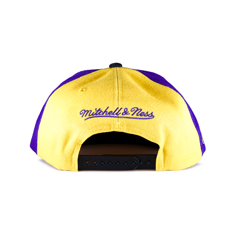 Mitchell & Ness Los Angeles Lakers Snapback - Yellow/Black/Purple Two Panel