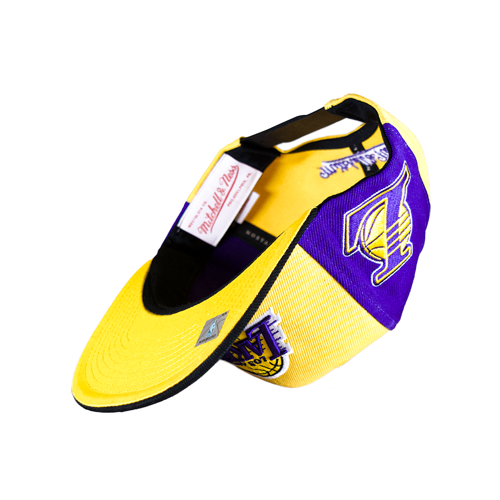 Mitchell & Ness Los Angeles Lakers Snapback - Yellow/Black/Purple Two Panel