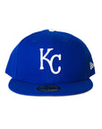 New Era Kansas City Royals 59Fifty Fitted - Blue/White top button
