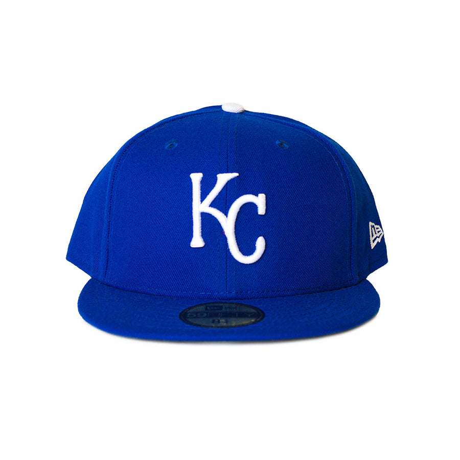 New Era Kansas City Royals 59Fifty Fitted - Blue/White top button