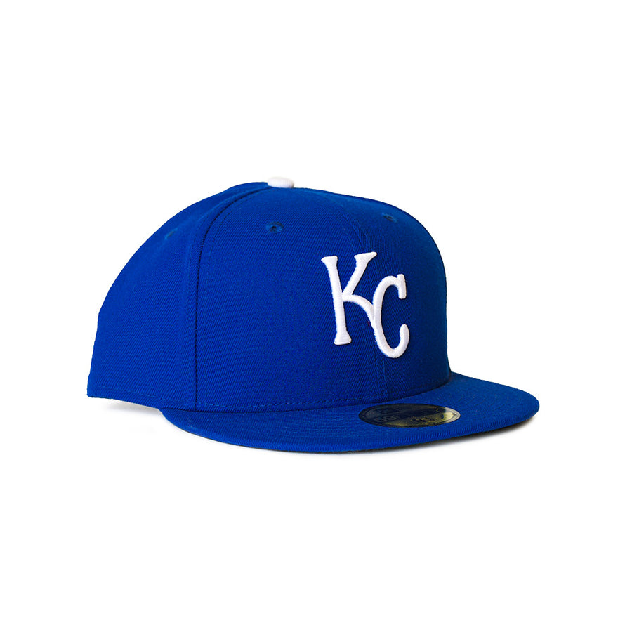 New Era Kansas City Royals 59Fifty Fitted - Blue/White top button