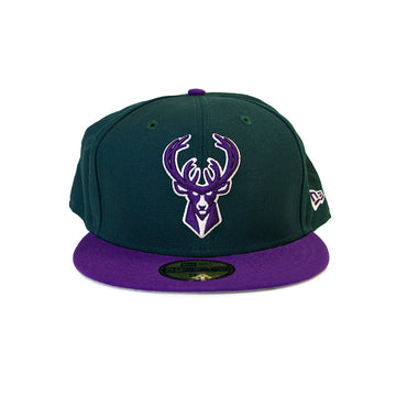 New Era Milwaukee Bucks 2Tone 59Fifty Fitted - Olive/Purple (No Patch)