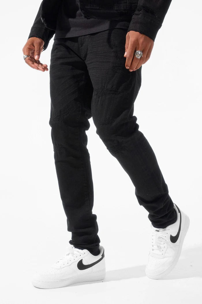 Jordan Craig Collection: Ross Fit Denim With Shreds (Black)