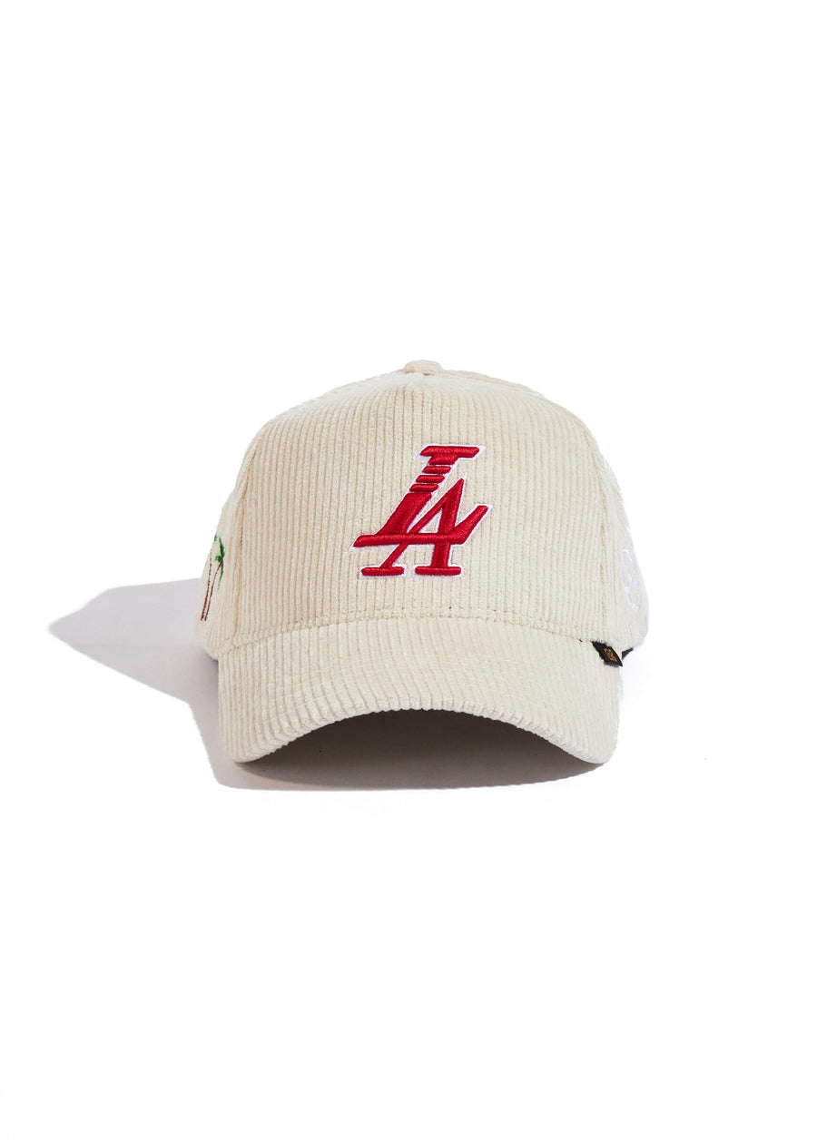 Reference Paradise LA Corduroy Snapback - Cream & Red