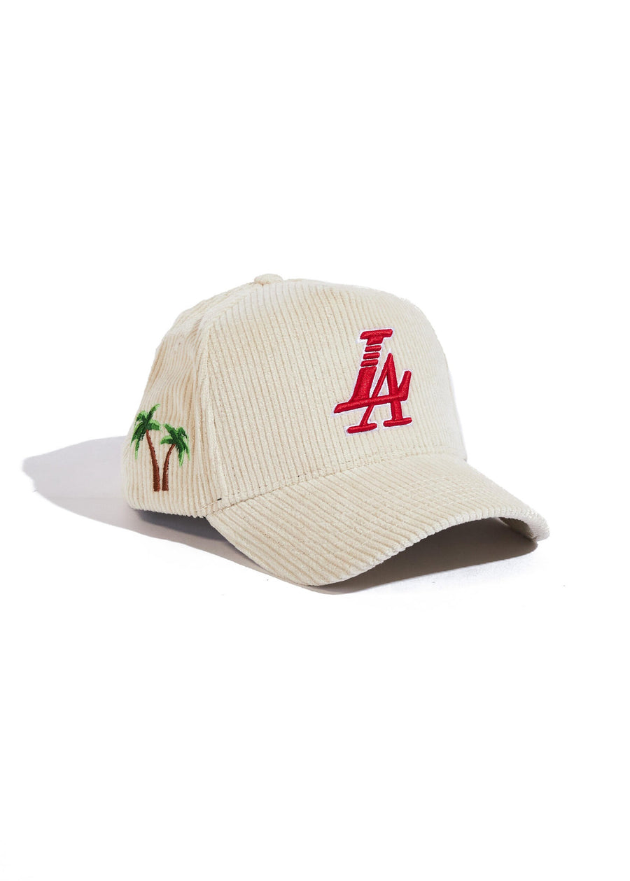 Reference Paradise LA Corduroy Snapback - Cream & Red