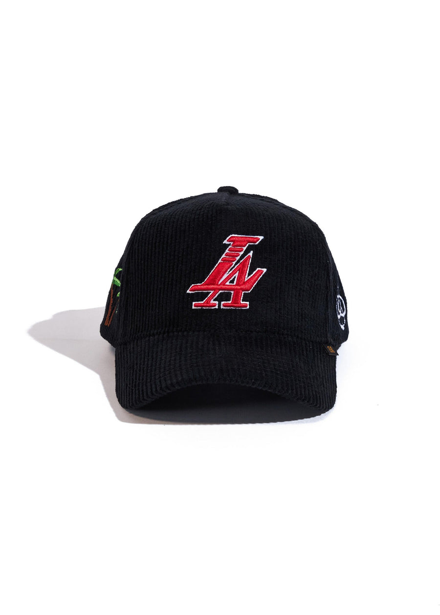 Reference Paradise LA Corduroy Snapback - Black & Red