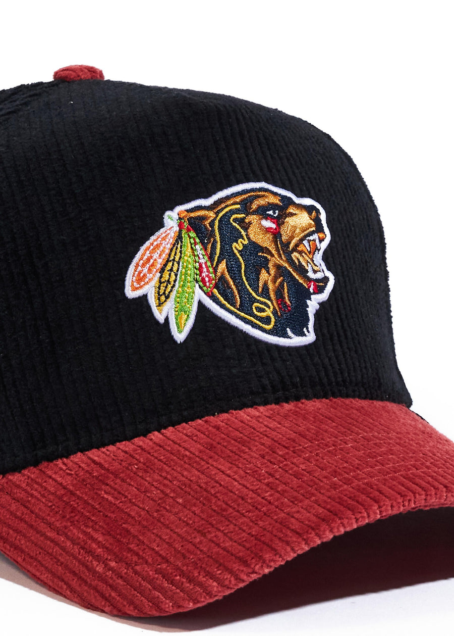 Reference Bearhawks Corduroy Snapback - 2-Tone Black/Red