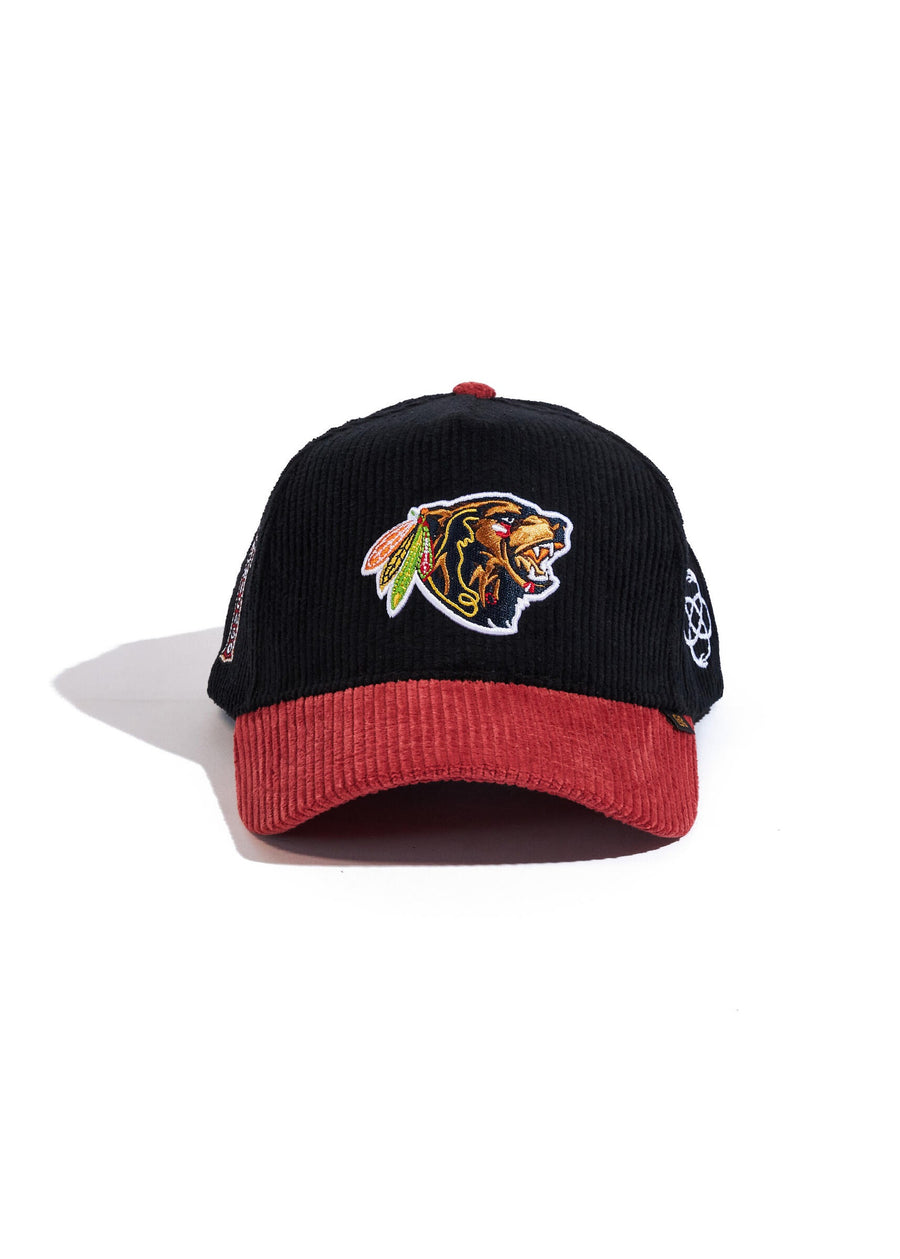 Reference Bearhawks Corduroy Snapback - 2-Tone Black/Red