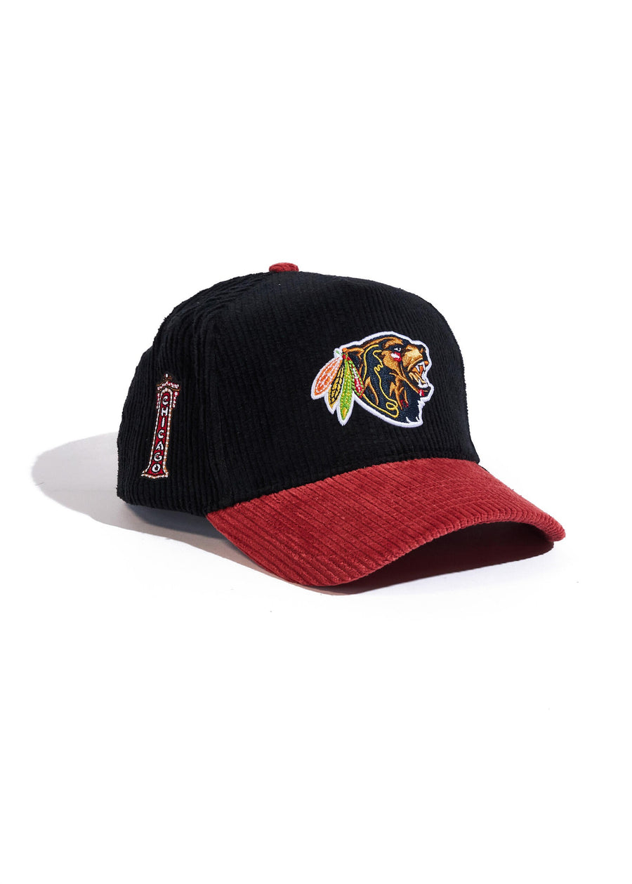 Reference Bearhawks Corduroy Snapback - 2-Tone Black/Red