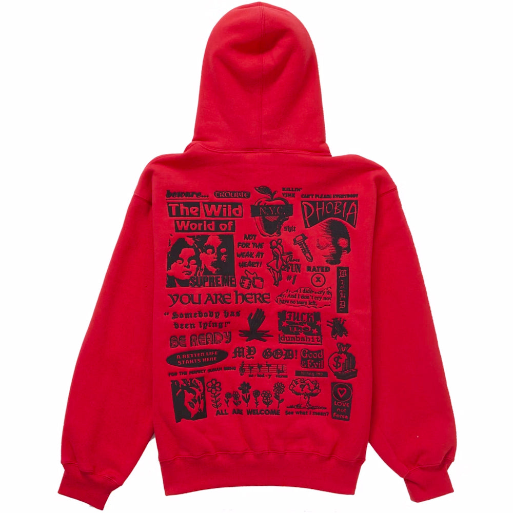 Supreme x North Face Apparel: Wild Embroidered Hoodie [Red