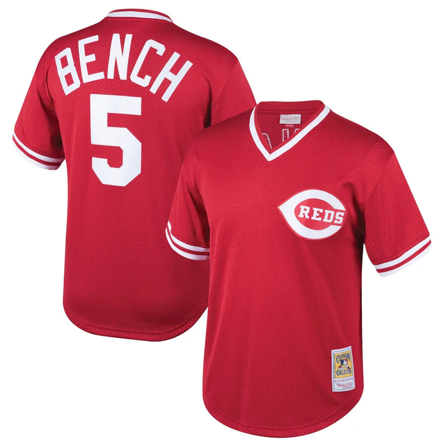 Mitchell & Ness: Cooperstown Jersey Cincinnati Reds Jersey (Johnny Bench)