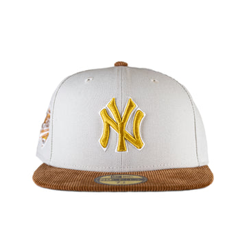 New Era New York Yankees 5950 Corduroy Visor  - Cream/Tan