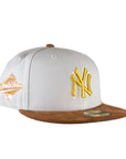 New Era New York Yankees 5950 Corduroy Visor  - Cream/Tan