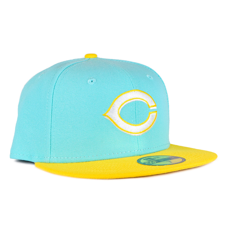 New Era Cincinnati Reds 59 Fifty Fitted - Mint/Yellow