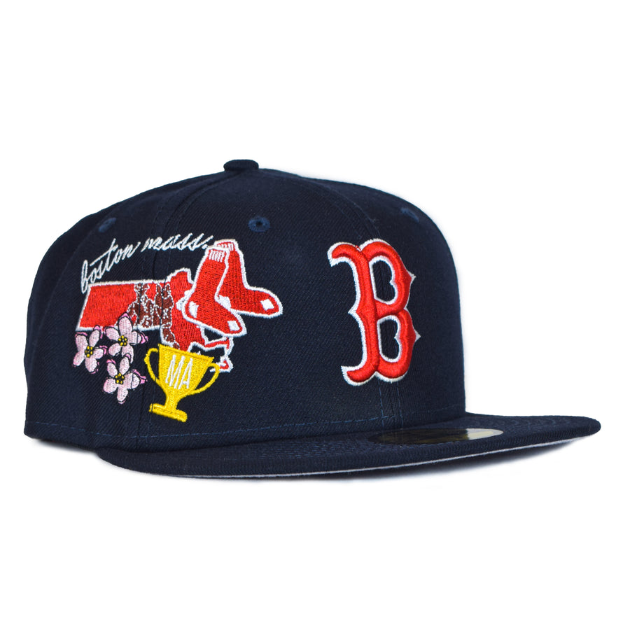 New Era Boston Red Sox "State Patch" 59Fifty Fitted - Navy/Red B
