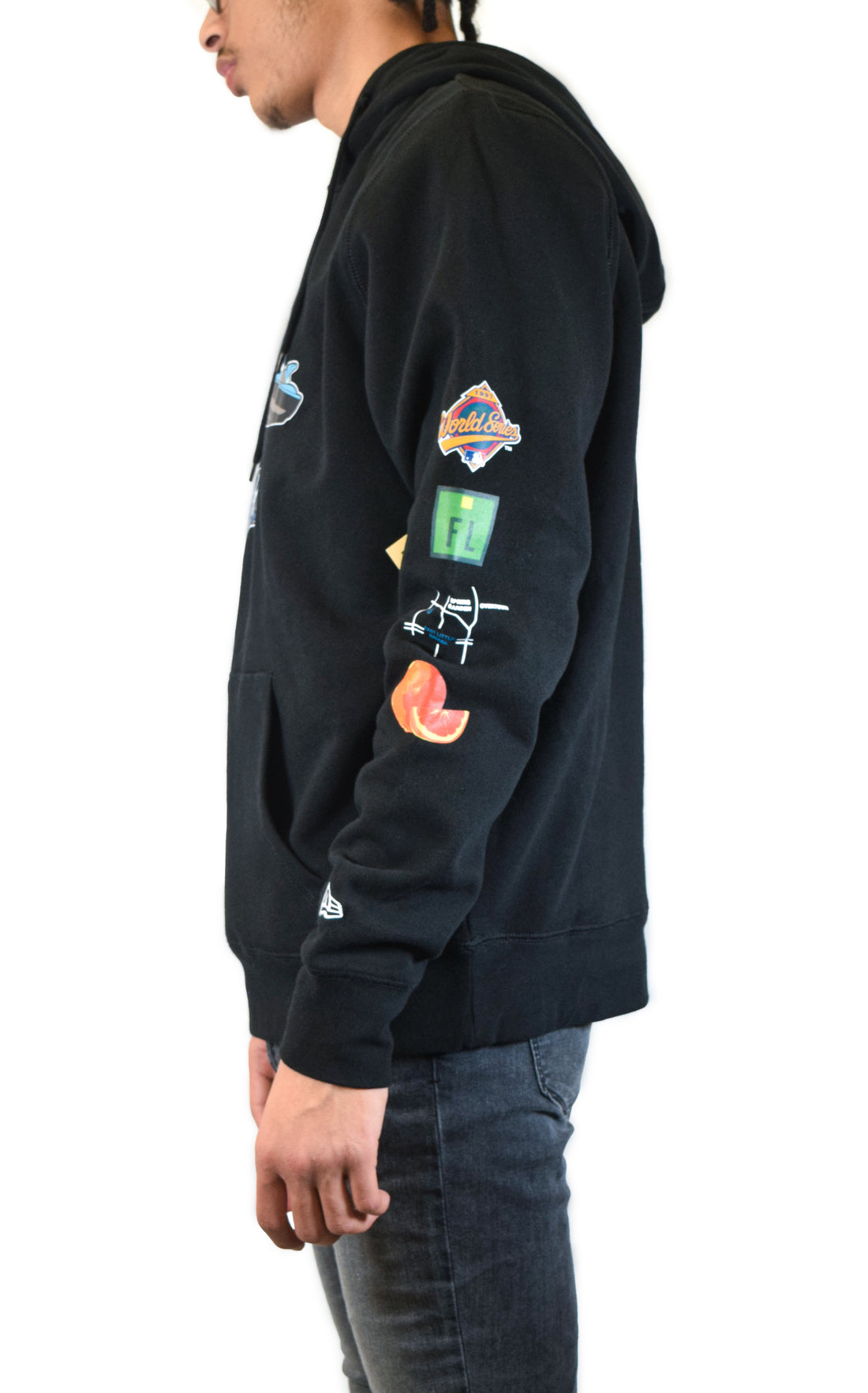 New Era Florida Marlins Biker Hoodie - Black/Blue