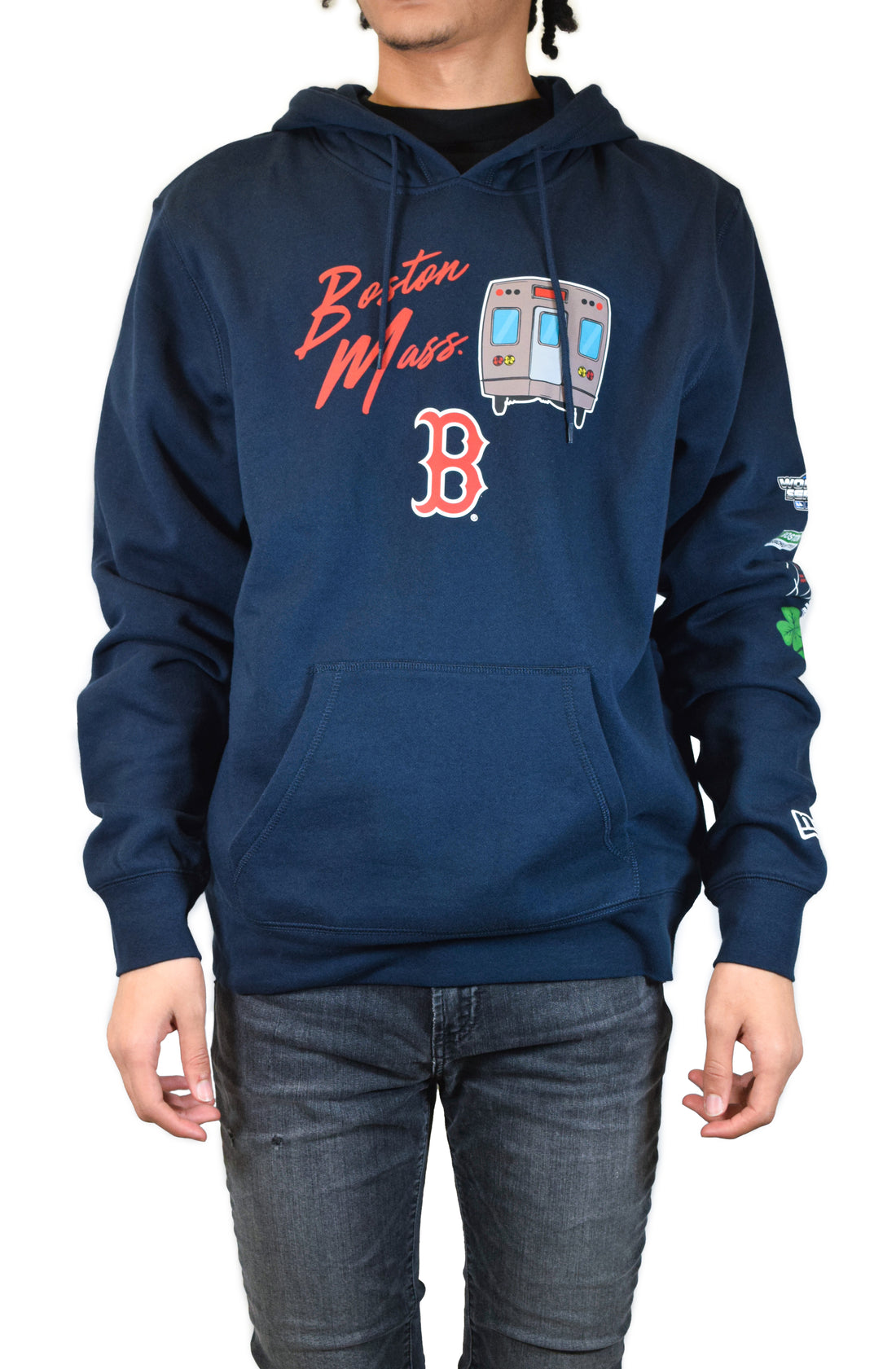 New Era Boston Red Sox Train Hoodie - Navy/ Red