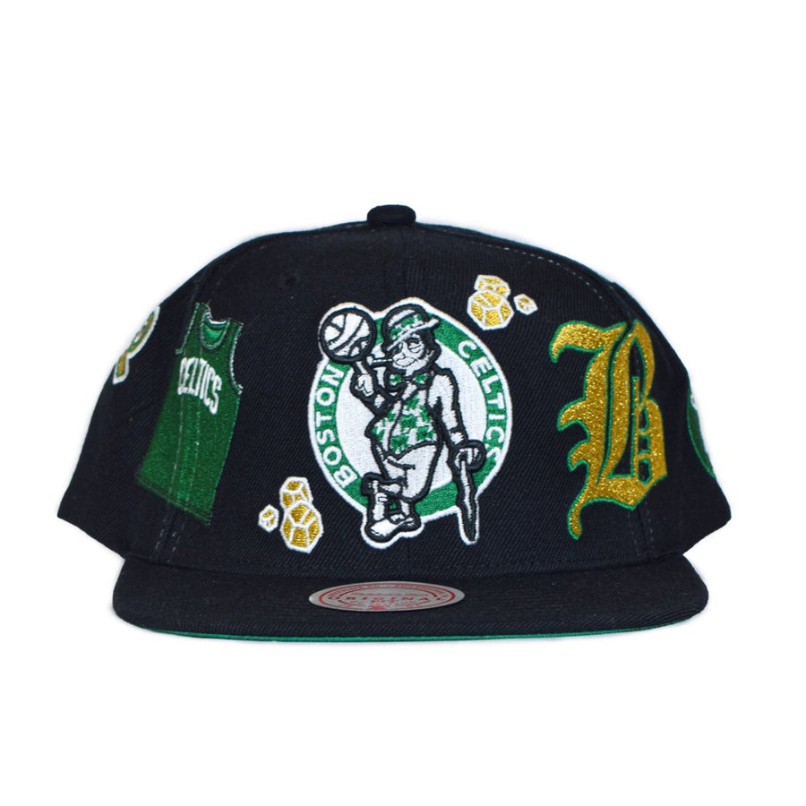 Mitchell & Ness "My Town" Boston Celtics Snapback - Black w/Patches