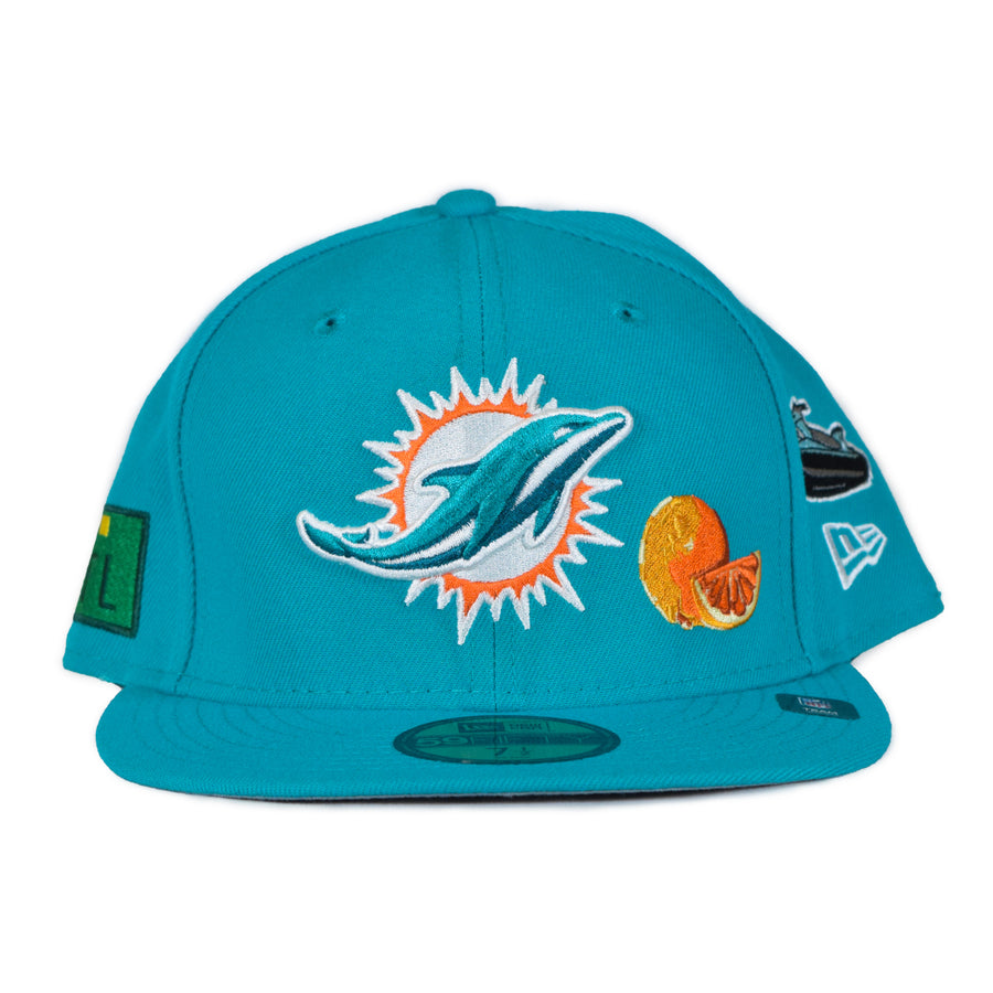 New Era Miami Dolphins Orange Patch 59Fifty Fitted - Teal