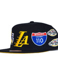 Mitchell & Ness Los Angeles Lakers Champ Patch Snapback - Black/Yellow