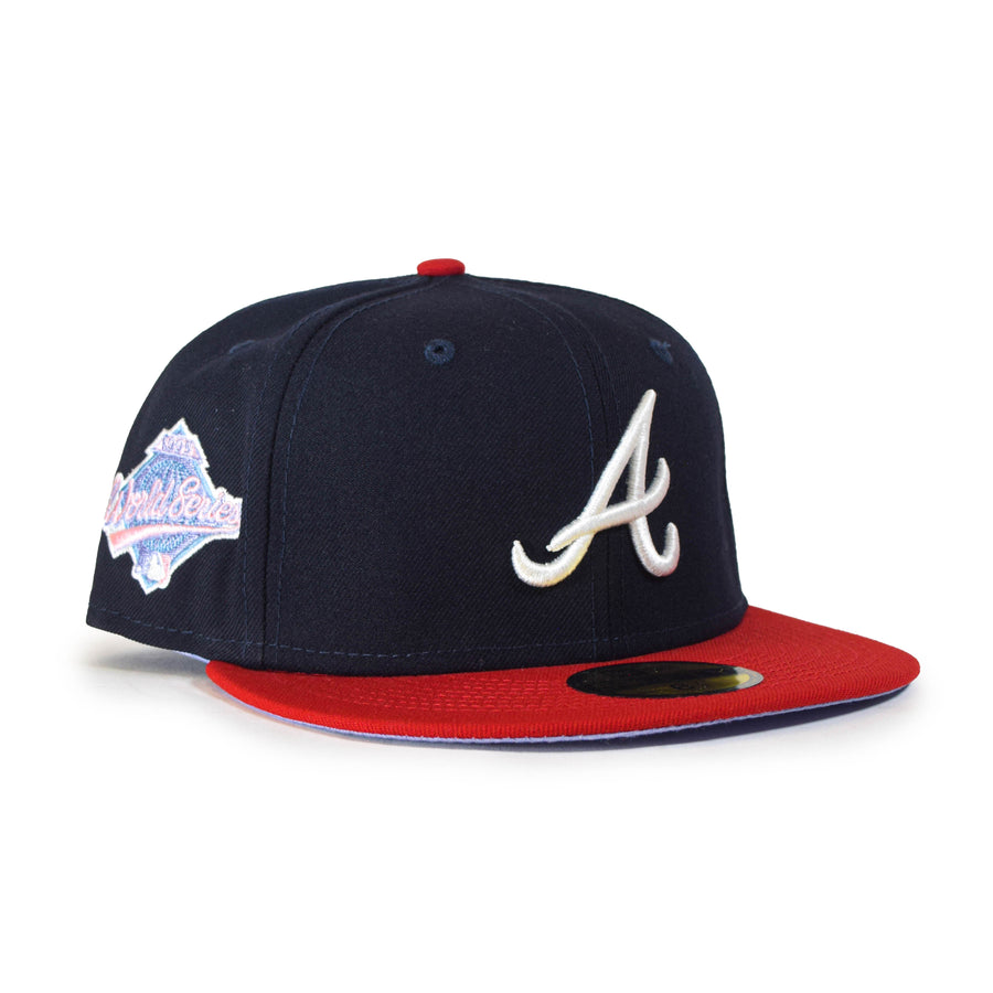 New Era Atlanta Braves "Pop Sweat" 59Fifty Fitted - Navy/Red