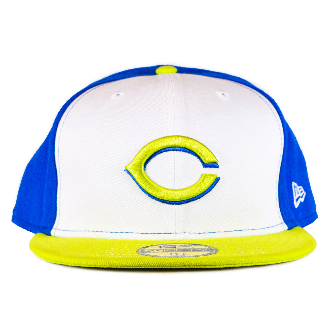 New Era Cincinnati Reds Tri-Tone 9Fifty SnapBack- White/Lime/Blue