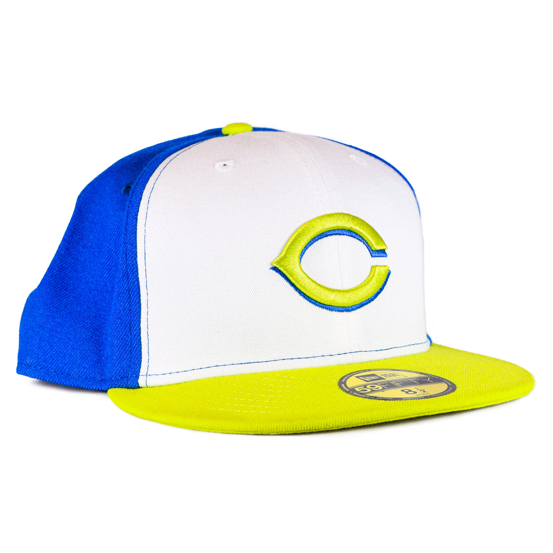 New Era Cincinnati Reds Tri-Tone 9Fifty SnapBack- White/Lime/Blue