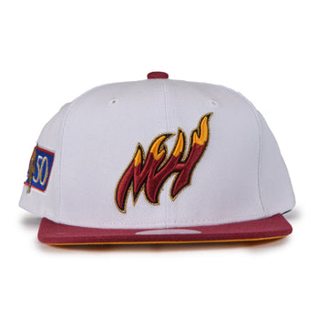 Mitchell & Ness Miami Heat 2Tone Snapback - White/Red "50 Patch"