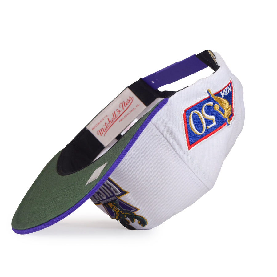 Mitchell & Ness Milwaukee Bucks 2Tone Snapback - White/Purple "50 Patch"